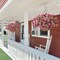 Artificial Faux Hanging Flowers Basket for Spring Outdoors Decoration(Rose White Pink)